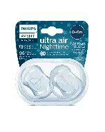 Avent Baby Silicone Pacifier Night 0-6 Months 2P Scf376/19