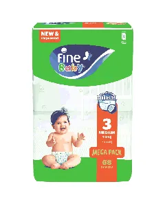 Fine Baby Diaper Mega (3) 82/68*4 Pk