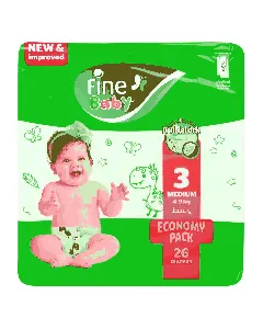 Fine Baby Diaper Economy (3) 26*8Pk