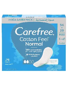 Carefree Female Napkins Cotton 76 Pc 8 C