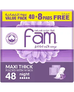 Fam Female Napkins With Wings Folded Compressed Night 48*6 C