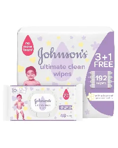 Johnson Baby Wipes Ultimate Clean Jasmine Fragrance 48 P 3+1 Free 3 C