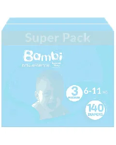 Sanita Bambi Baby Diapers Box Super (3) 140-136 P