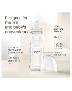 Pigeon Feeding Glass Bottle Soft Touch Wide Nipple 160 Ml Pa00487