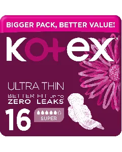 Kotex Female Napkins Ultrathin With Wings Super 16 P 16 C