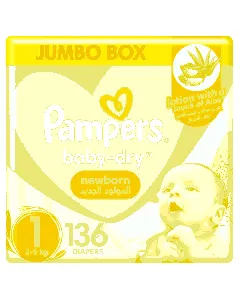 Pampers Baby Diapers Jumbo Box (1) 136 P