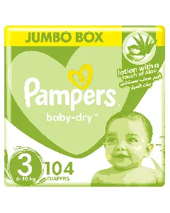 Pampers Baby Diapers Jumbo Box (3) 100-104P
