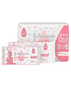 Johnson Baby Wet Wipes Gentle All Over 72 P 2+1 Free