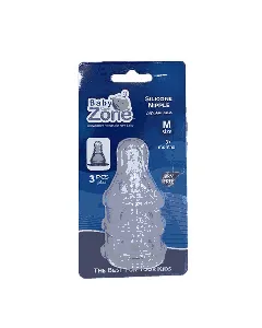 Baby Zone Silicone Nipple M Size 3Pcs 8232