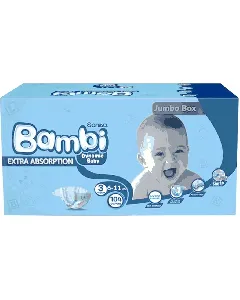 Sanita Bambi Baby Diapers Box Super (3) 104 P