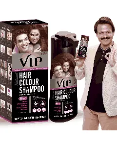 Vip Hair Color Shampoo 5 In 1 Brown 180 Ml