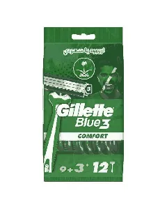 Gillette Blue3 Comfort Green Disposable Razor 3P*12C
