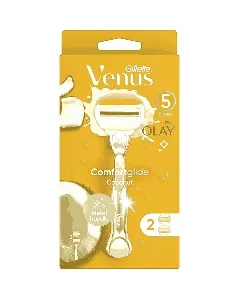 Gillette Venus Olay Comfort Glide Coconut Multi-Use Razor + 2 Blade