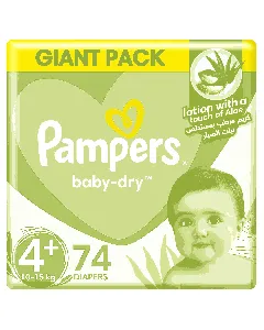 Pampers Baby Diapers Giant (4+) 9-20 C 70-74*2 C