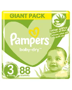 Pampers Baby Diapers Giant (3) 4-9 C 88-84*2 C