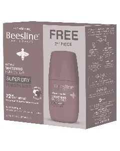 Beesline Deodorant Roll On Whitening For Women Powder Soft 72Hr 50 Ml 1+1 Offer