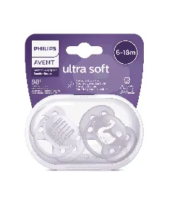Avent Ultra Soft Baby Silicone Pacifier 6-18 Months Girl 2P