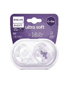 Avent Ultra Soft Baby Silicone Pacifier 0-6 Months 2P Scf222/01