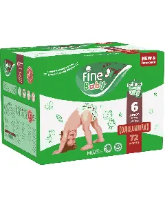 Fine Baby Diaper Jumbo Double (6) 72 P Box