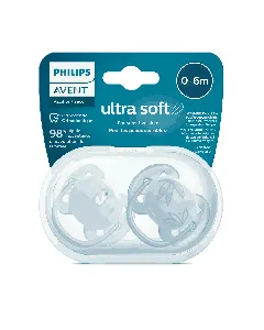 Avent Ultra Soft Baby Silicone Pacifier 0-6 Months 2P Scf091/07