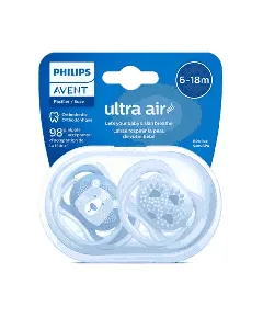 Avent Ultra Air Free Flow Soother 6-18 M Boy 2P