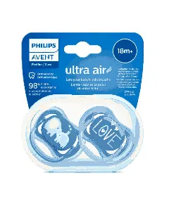 Avent Ultra Air Free Flow Soother 6-18 M Girl 2P