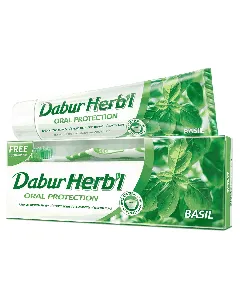 Dabur Herbal Toothpase Oral Protection Basil 150 Gm + Tb Offer