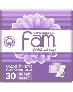 Fam Female Napkins With Winges Folded Compressed Super 30*8 C