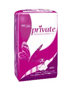 Private Female Napkins With Wings Compressed Maxi Night 24*6 C
