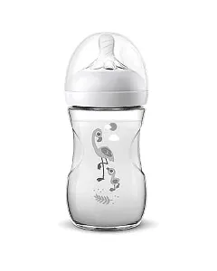 Avent Feeding Bottle Natural Plastic Decorated Purpple/Flamingo 260 Ml