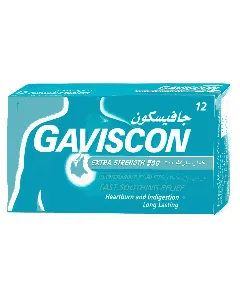 Gaviscon Extra Strenth 500 Pepperment Tablet 12
